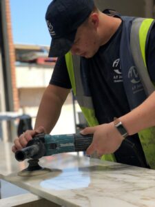 AF Jones Natural Stone Interiors: specialist honing and polishing at our Oxfordshire workshops